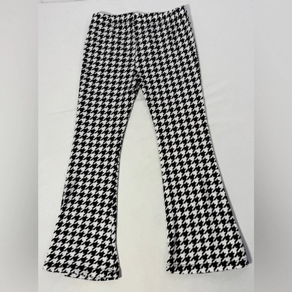 Btween Girls Set 4T Houndstooth Flare Pants Ribbed Top Faux Leather Jacket 3pc - Picture 3 of 15
